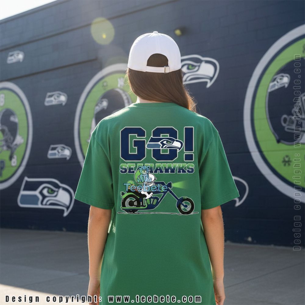 Go Seahawks Snoopy And Woodstock Biker Shirt