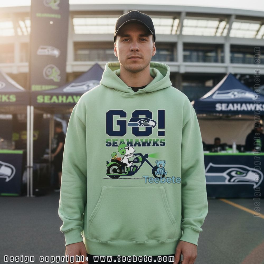 Go Seahawks Snoopy And Woodstock Biker Hoodie Go Seahawks Snoopy And Woodstock Biker Hoodie