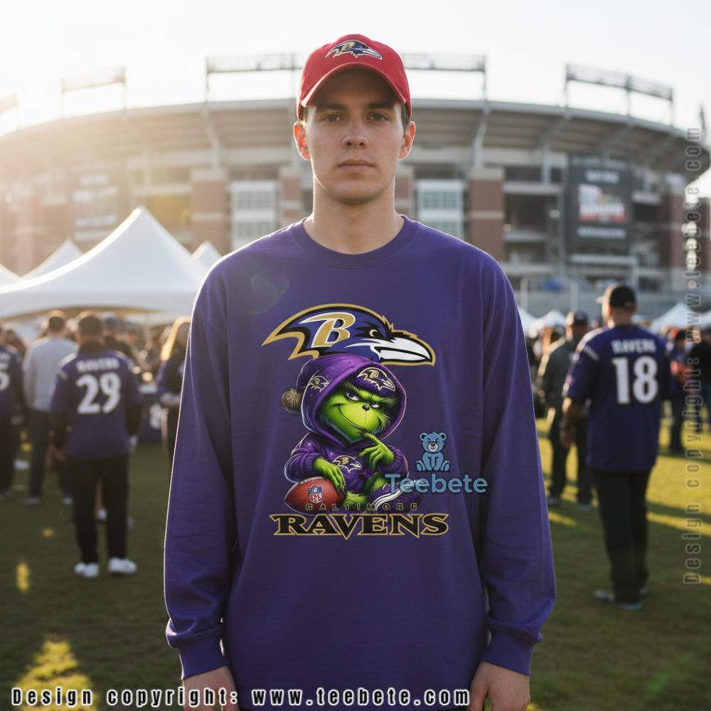 Grinch Baltimore Ravens Football Lover Long Sleeve Grinch Baltimore Ravens Football Lover Long Sleeve