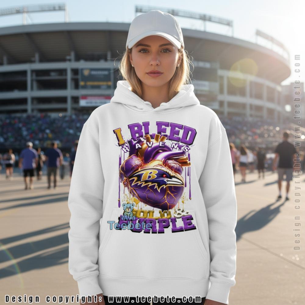I Bleed Purple and Gold Baltimore Ravens Hoodie I Bleed Purple and Gold Baltimore Ravens Hoodie