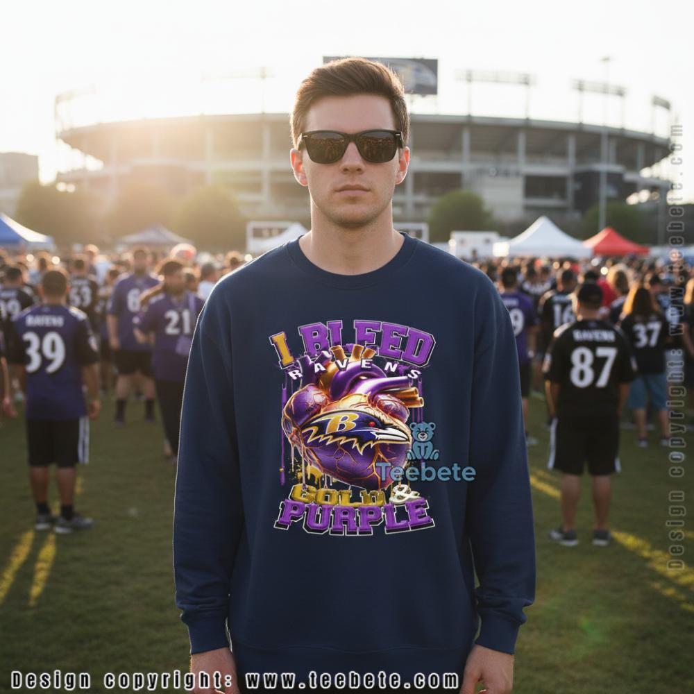 I Bleed Purple and Gold Baltimore Ravens Long Sleeve I Bleed Purple and Gold Baltimore Ravens Long Sleeve