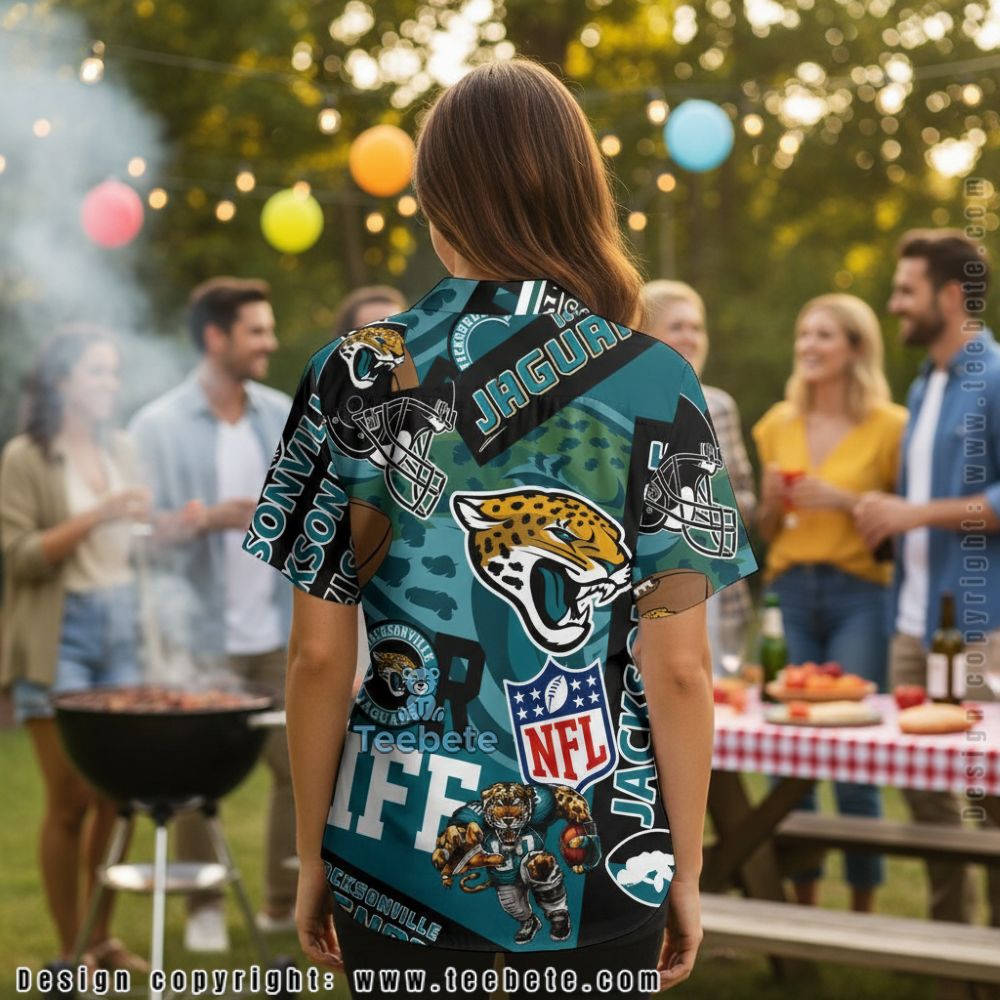 Jacksonville Jaguars Floral Beach Style NFL Fan Button Up Shirt Version 2 Jacksonville Jaguars Floral Beach Style NFL Fan Button Up Shirt Version 2