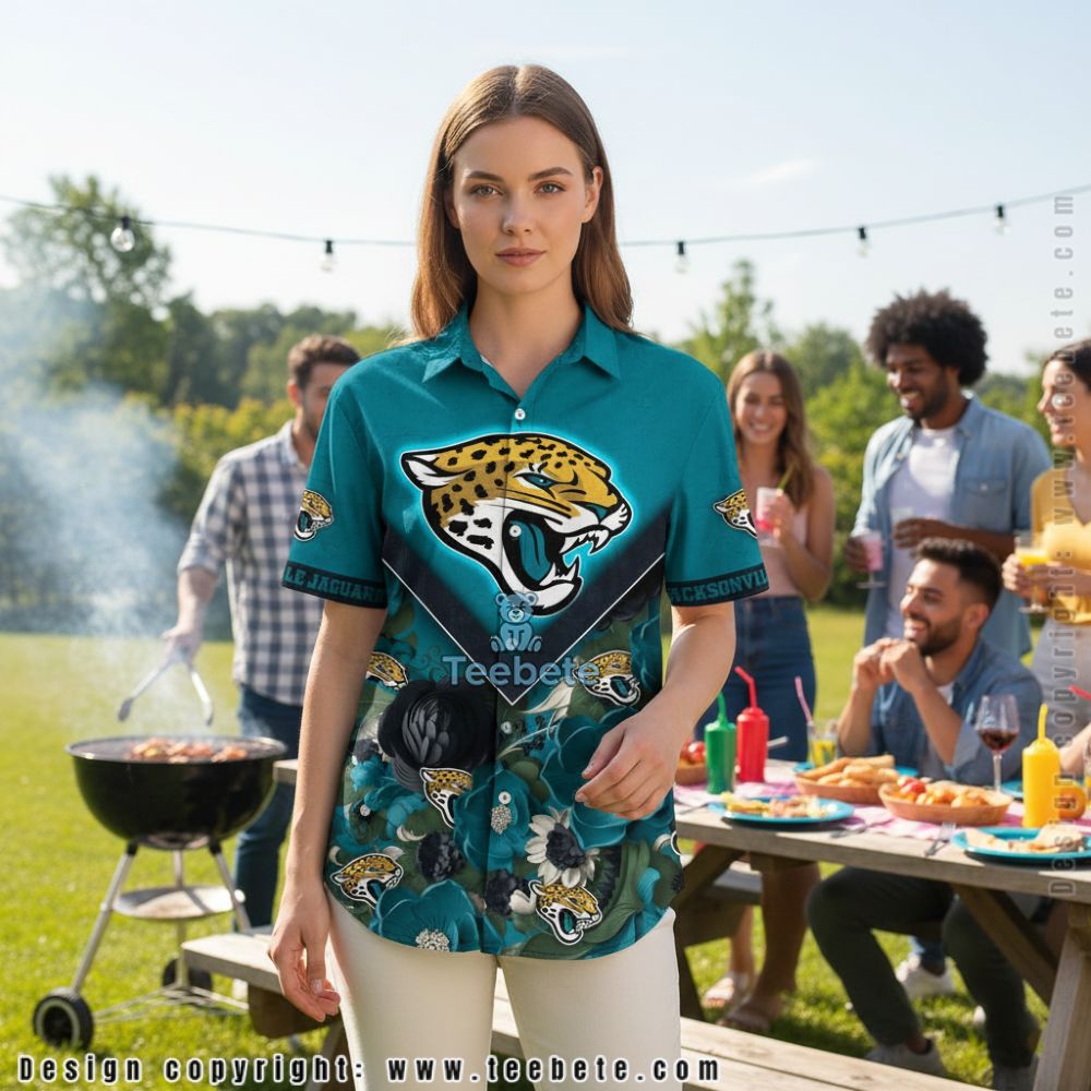 Jacksonville Jaguars Metallica Skull Tropical Pattern Beach Shirt