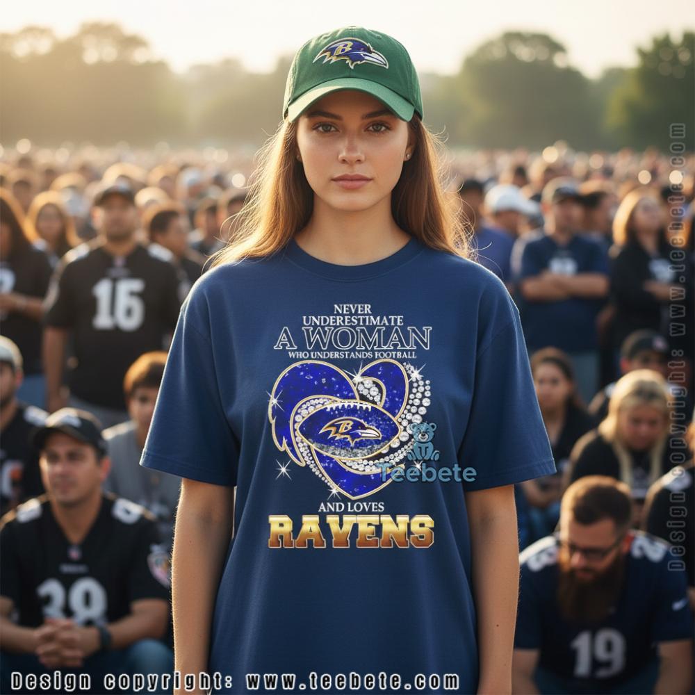 Never Underestimate A Woman Who Loves Ravens Tee