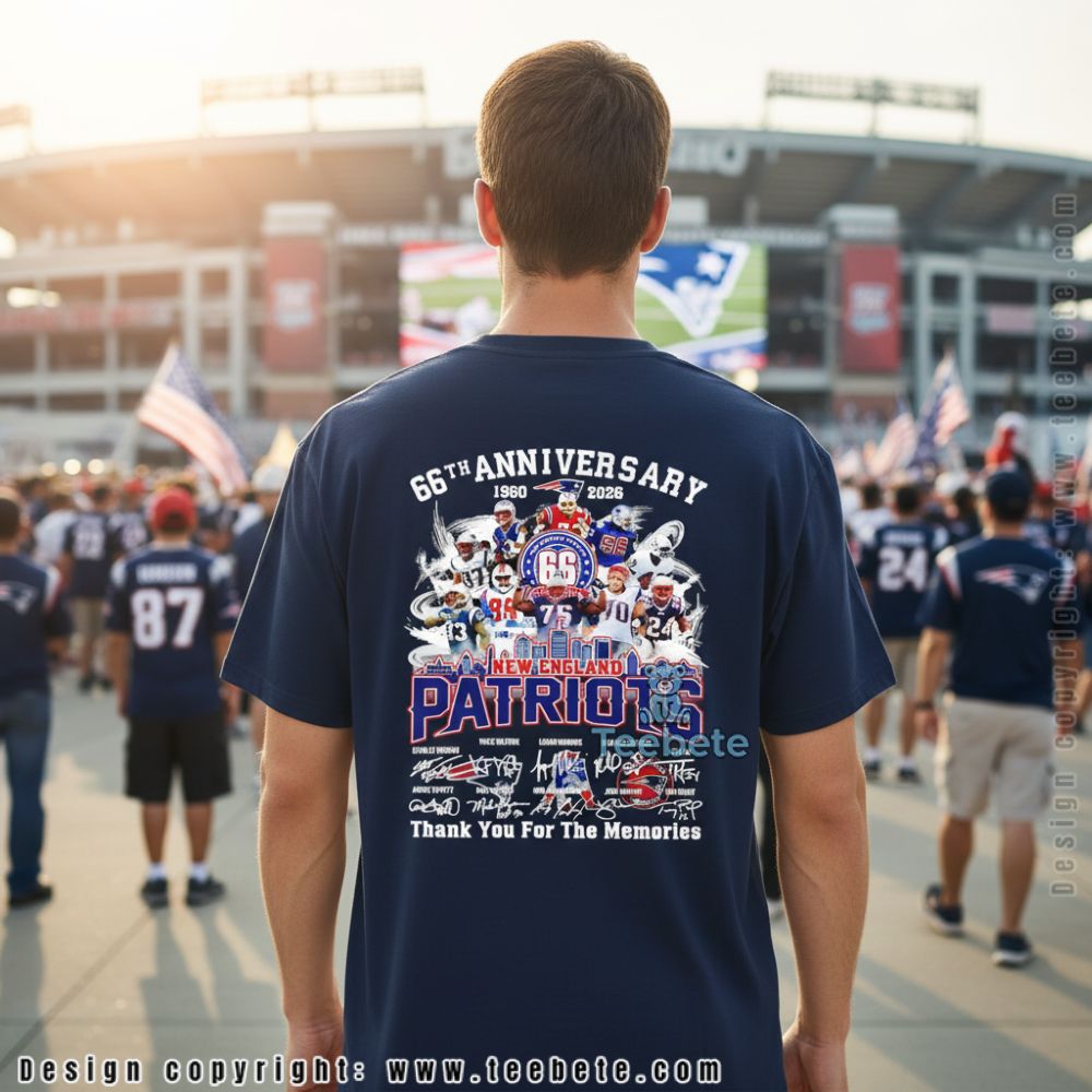New England Patriots 66Th Anniversary 1960 2026 Signatures Shirt