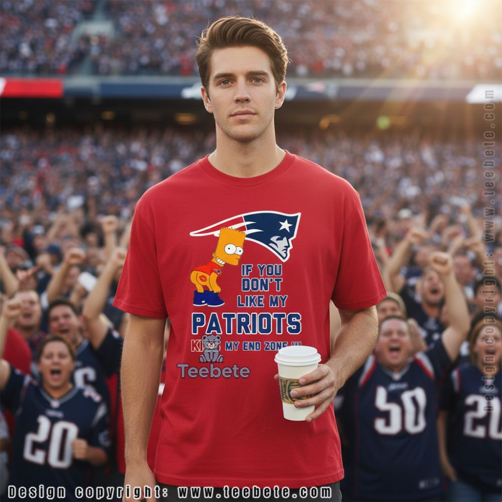 New England Patriots Bart Simpson Kiss My End Zone Shirt