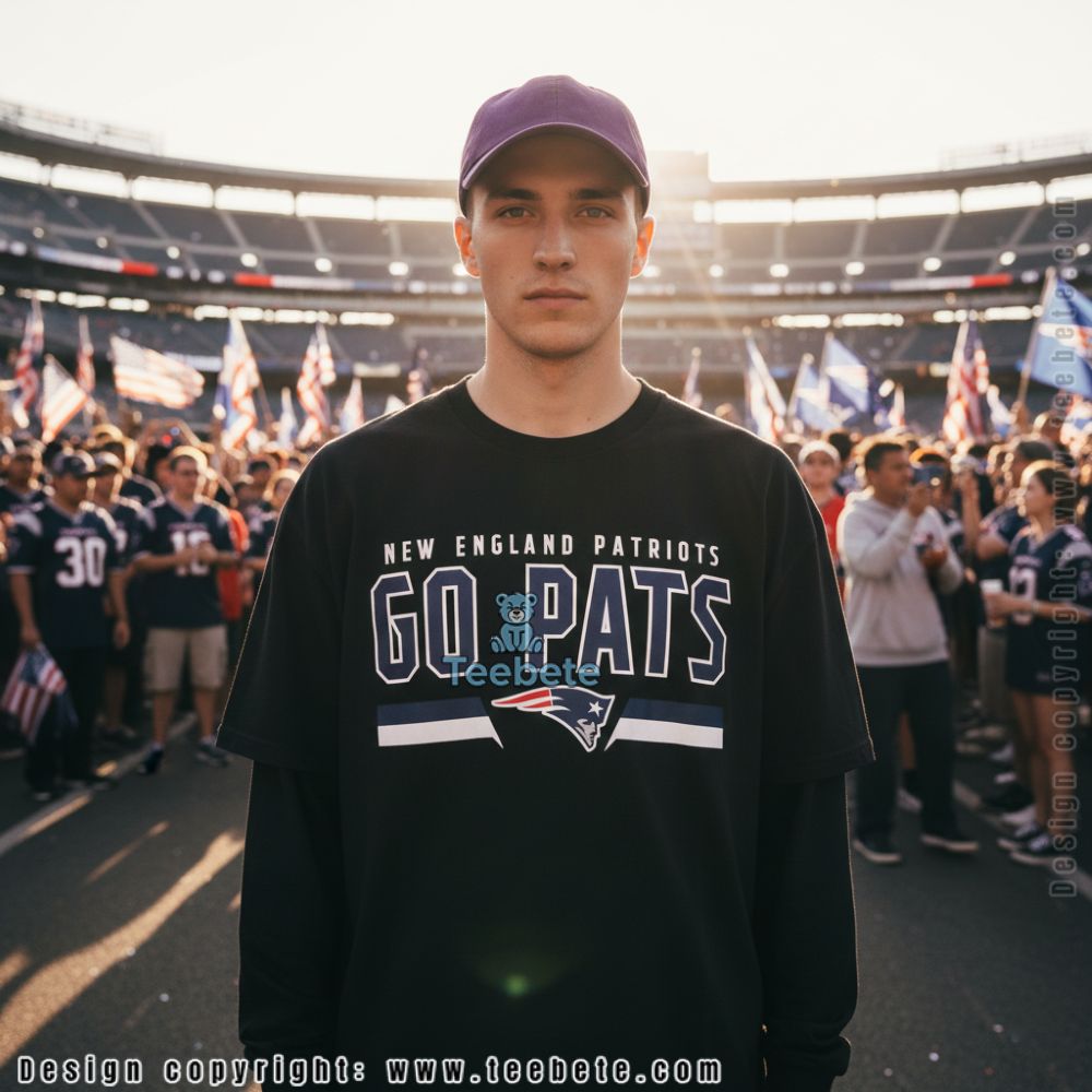 New England Patriots Go Pats Team Slogan Long Sleeve New England Patriots Go Pats Team Slogan Long Sleeve