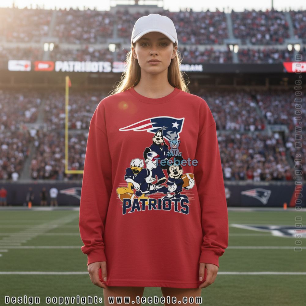 New England Patriots Mickey Mouse Donald Duck Goofy Long Sleeve For Disney Fan New England Patriots Mickey Mouse Donald Duck Goofy Long Sleeve For Disney Fan