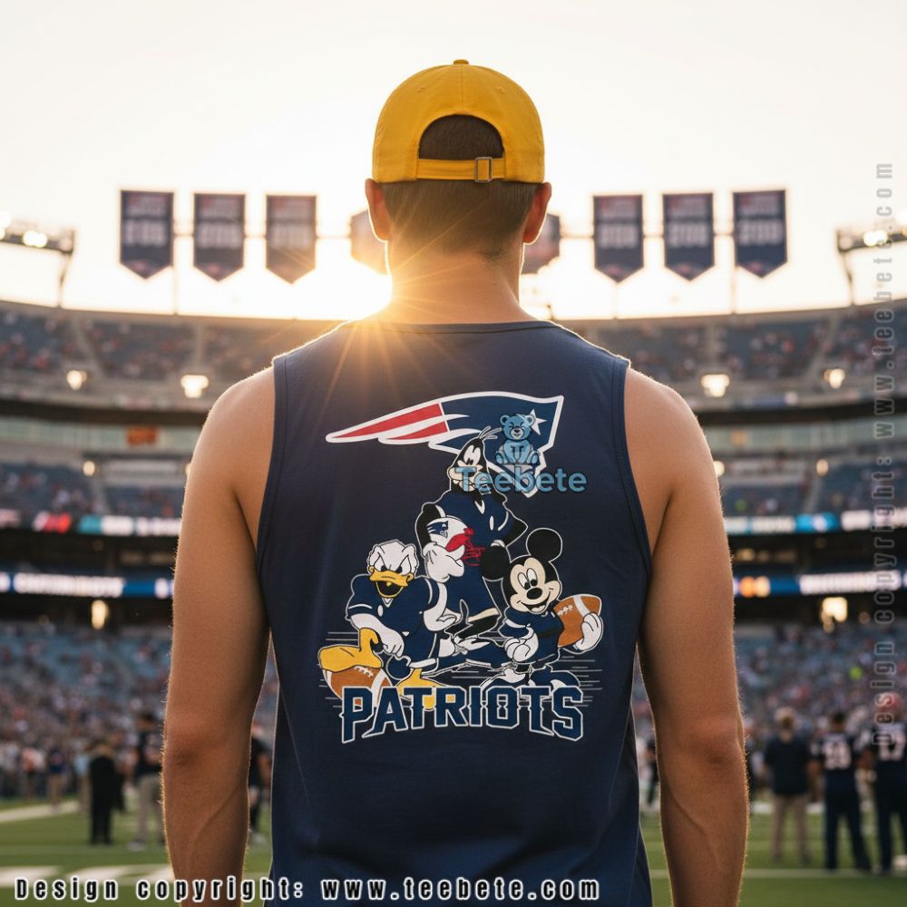 New England Patriots Mickey Mouse Donald Duck Goofy Tanktop For Disney Fan New England Patriots Mickey Mouse Donald Duck Goofy Tanktop For Disney Fan