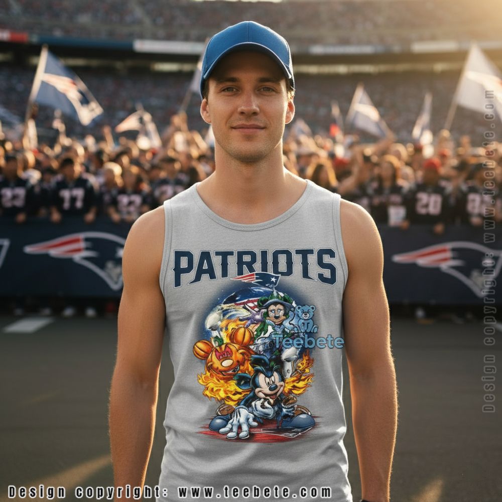 New England Patriots Mickey Mouse Halloween Pumpkin Spooky Season Tanktop New England Patriots Mickey Mouse Halloween Pumpkin Spooky Season Tanktop