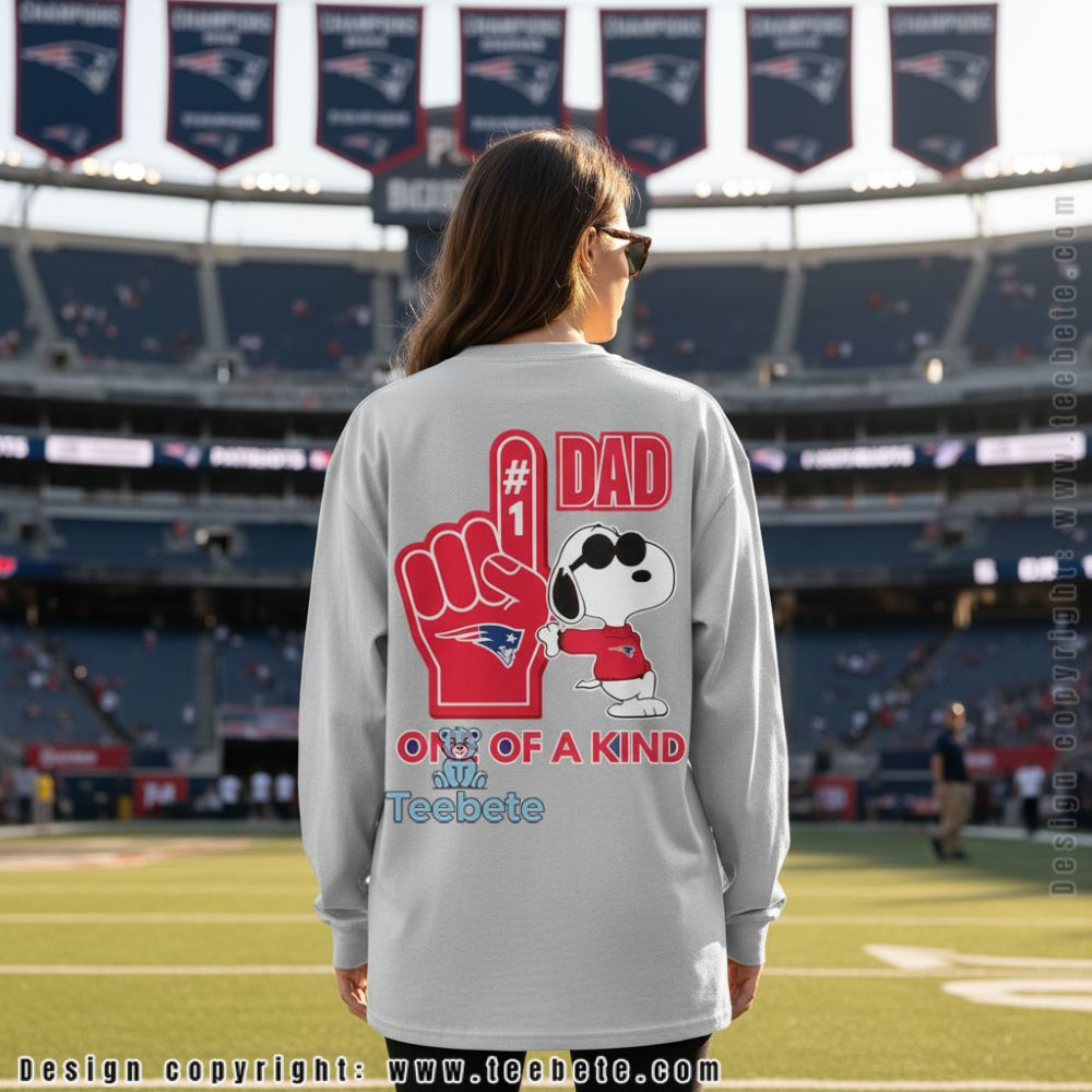 New England Patriots Snoopy One Of A Kind Fathers Day Long Sleeve New England Patriots Snoopy One Of A Kind Fathers Day Long Sleeve