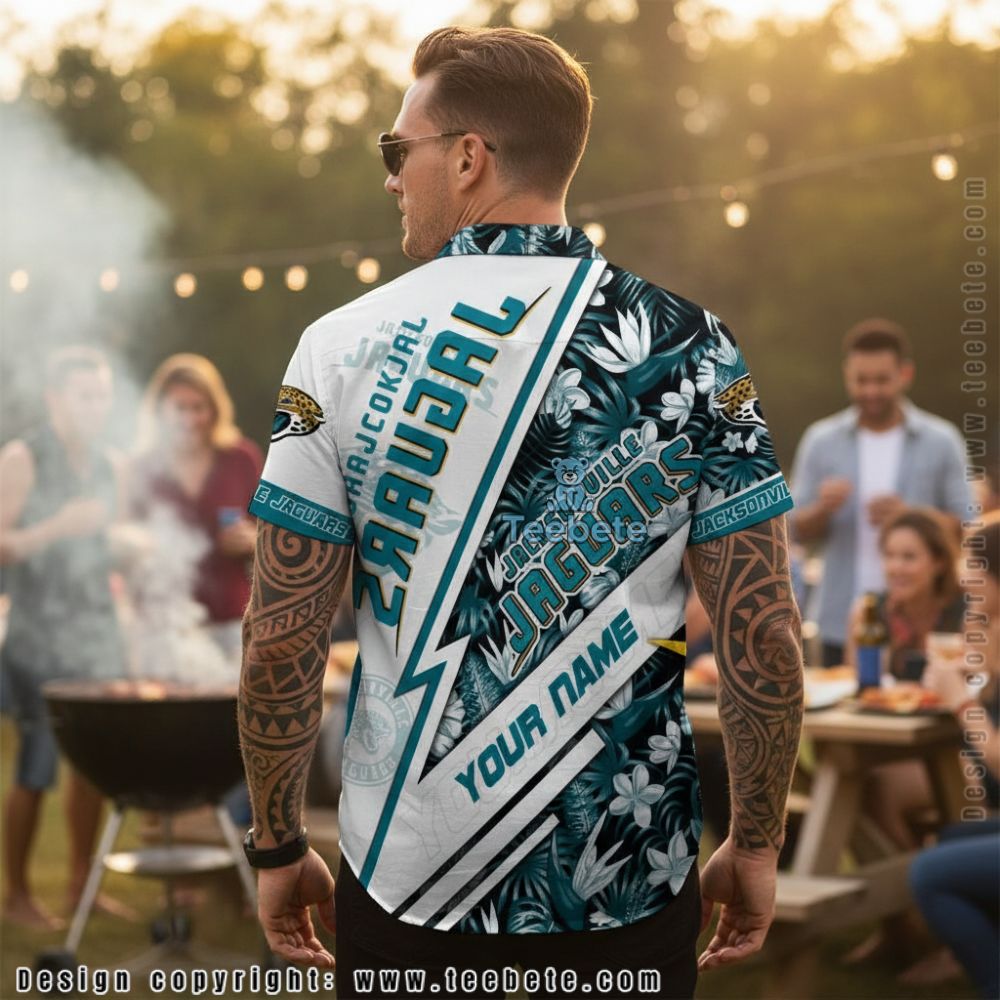 Personalized Jacksonville Jaguars Philadelphia Floral Hawaiian Shirt Version 2 Personalized Jacksonville Jaguars Philadelphia Floral Hawaiian Shirt Version 2