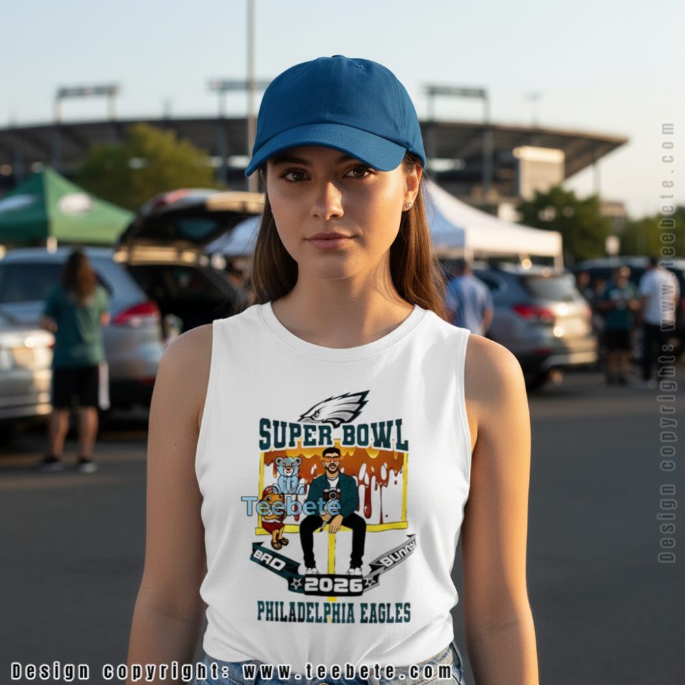 Philadelphia Eagles Bad Bunny 2026 Championship Victory Tanktop Philadelphia Eagles Bad Bunny 2026 Championship Victory Tanktop
