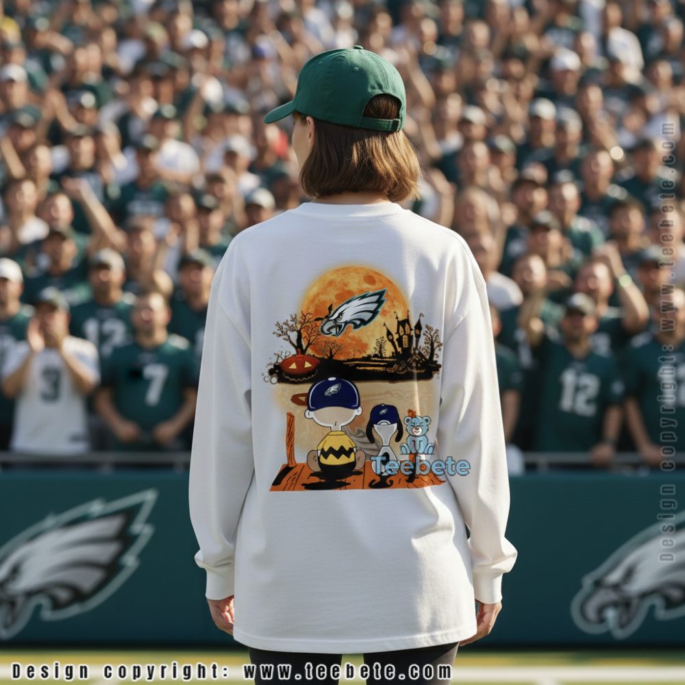 Philadelphia Eagles Halloween Snoopy Charlie Brown Moon Long Sleeve Philadelphia Eagles Halloween Snoopy Charlie Brown Moon Long Sleeve