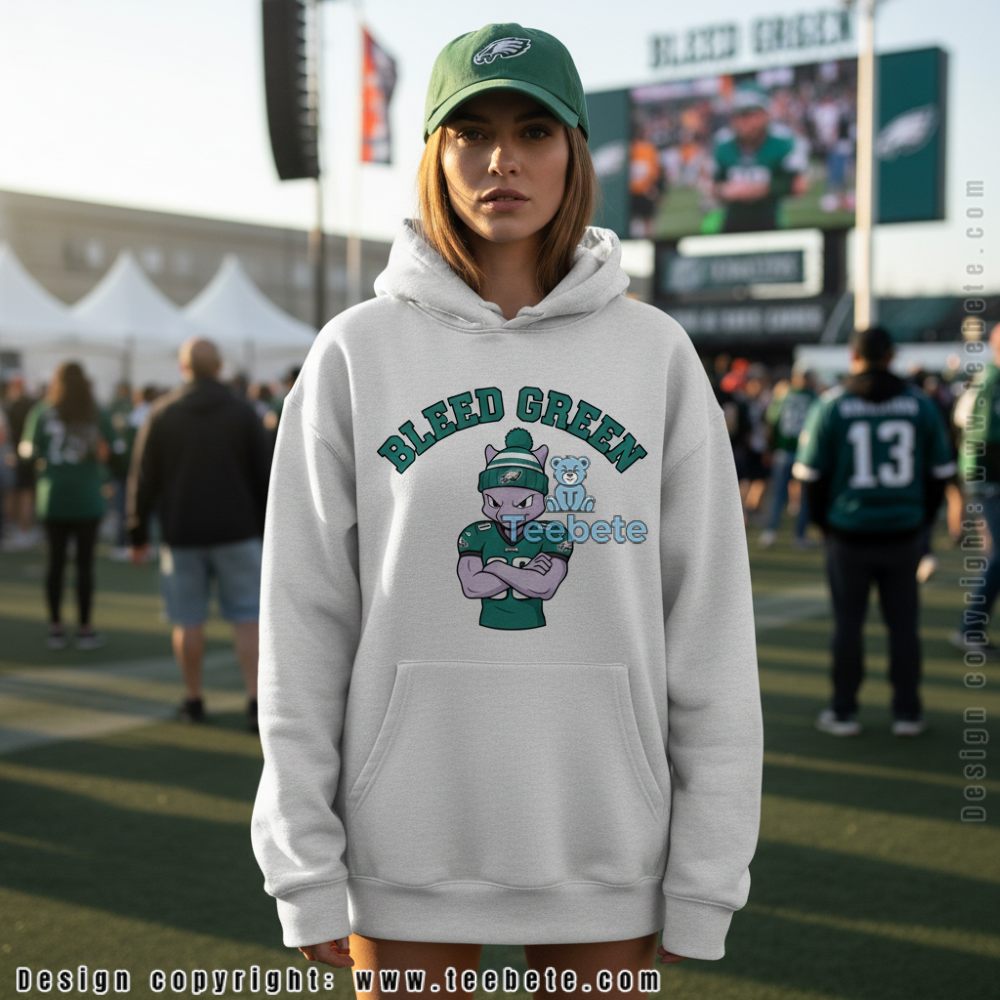 Philadelphia Eagles Mewtwo Bleed Green Pokemon Fan Hoodie Philadelphia Eagles Mewtwo Bleed Green Pokemon Fan Hoodie