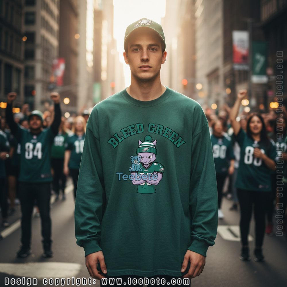 Philadelphia Eagles Mewtwo Bleed Green Pokemon Fan Long Sleeve Philadelphia Eagles Mewtwo Bleed Green Pokemon Fan Long Sleeve