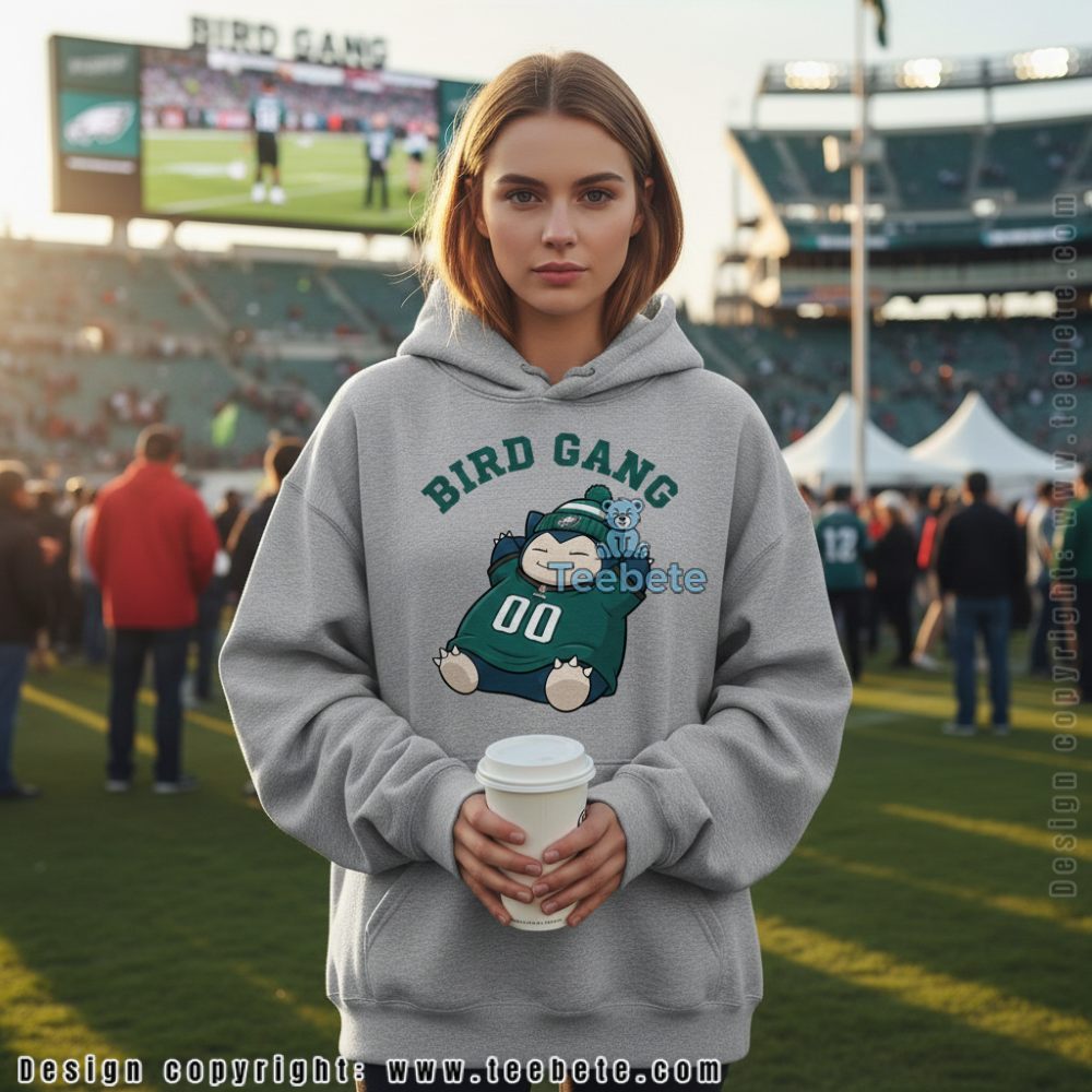 Philadelphia Eagles Snorlax Bird Gang Sleepy Pokemon Mascot Hoodie Philadelphia Eagles Snorlax Bird Gang Sleepy Pokemon Mascot Hoodie