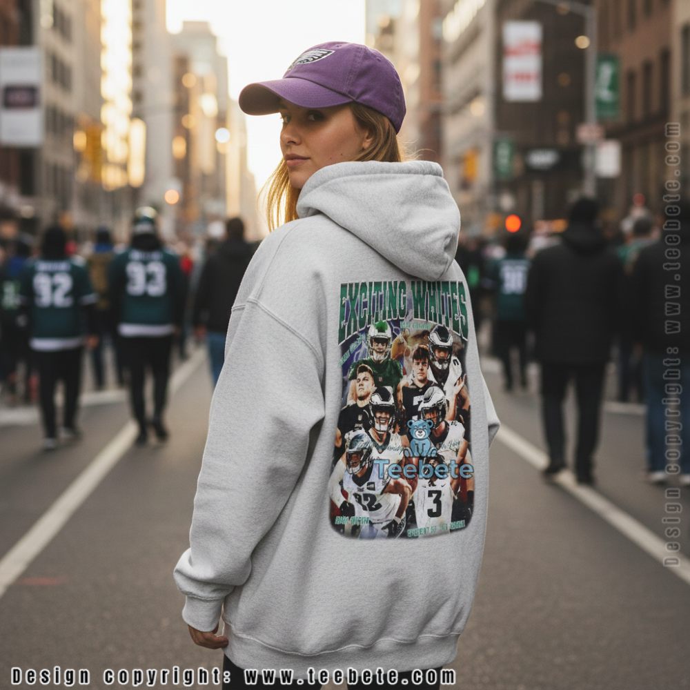 Philadelphia Football Exciting Whites Retro Hoodie Philadelphia Football Exciting Whites Retro Hoodie