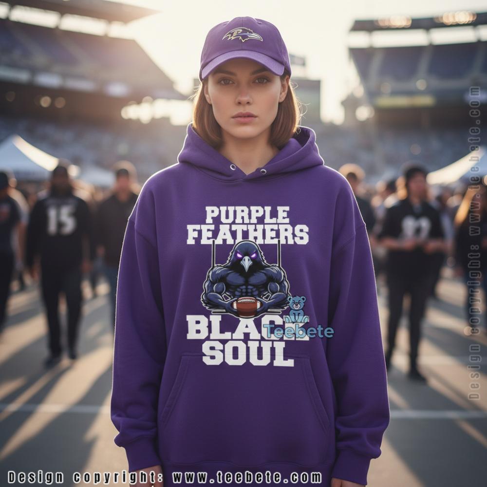 Purple Feathers Black Soul Muscular Raven Hoodie Purple Feathers Black Soul Muscular Raven Hoodie