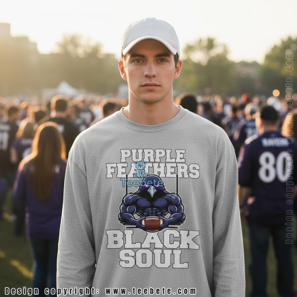 Purple Feathers Black Soul Muscular Raven Long Sleeve Purple Feathers Black Soul Muscular Raven Long Sleeve