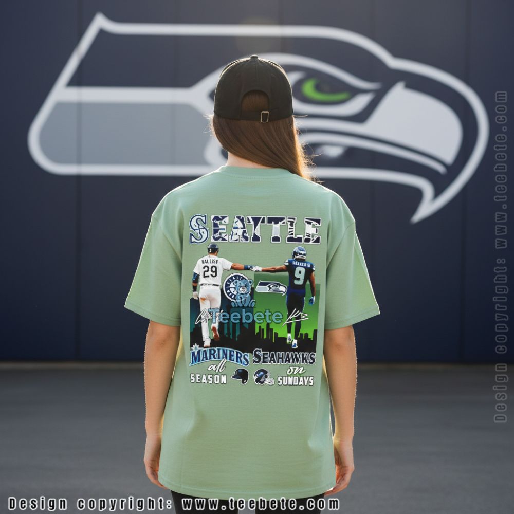 Seattle Mariners All Season Seahawks On Sundays Sports Fan Shirt