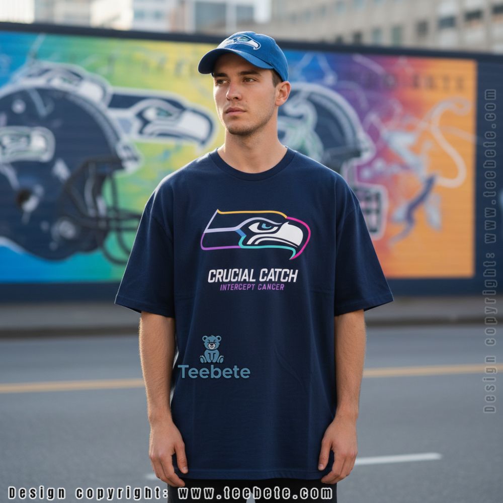 Seattle Seahawks Crucial Catch Intercept Cancer Football Shirt