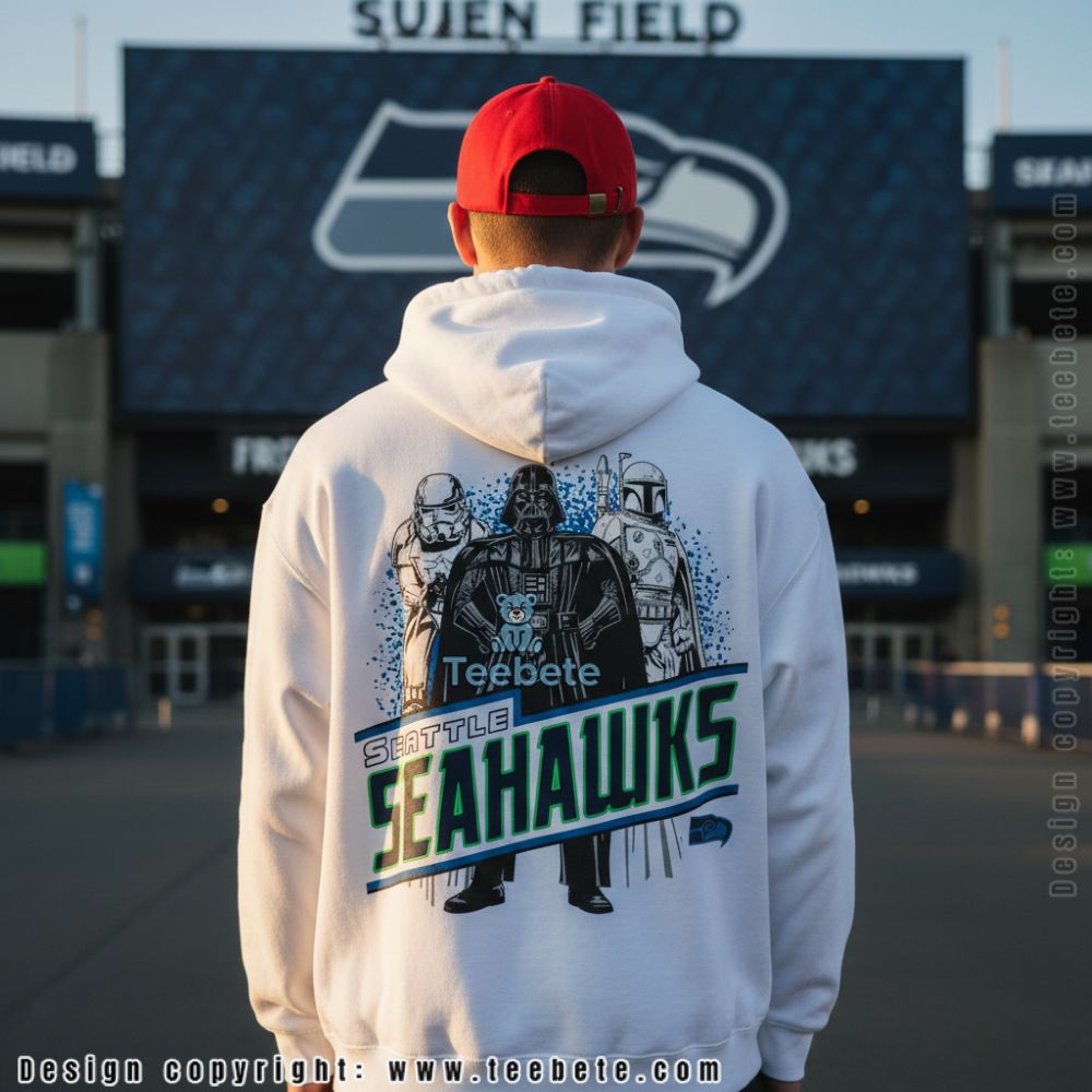 Seattle Seahawks Darth Vader Boba Fett Stormtrooper Characters Hoodie Seattle Seahawks Darth Vader Boba Fett Stormtrooper Characters Hoodie