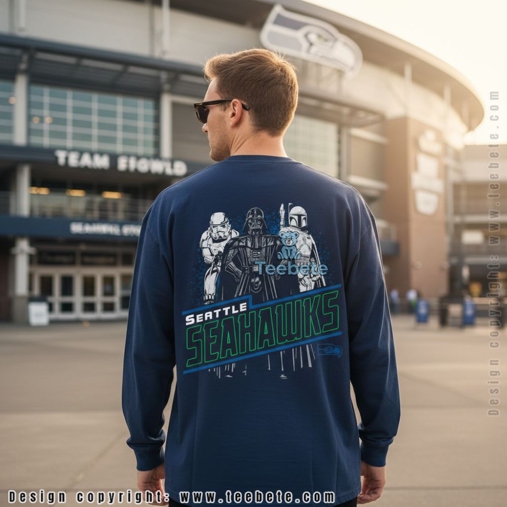 Seattle Seahawks Darth Vader Boba Fett Stormtrooper Characters Long Sleeve Seattle Seahawks Darth Vader Boba Fett Stormtrooper Characters Long Sleeve