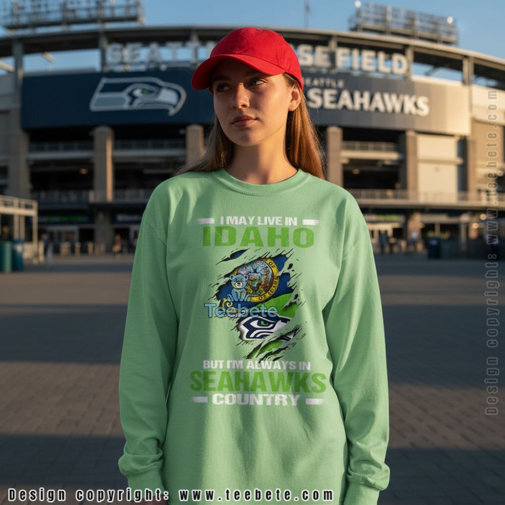 Seattle Seahawks Idaho State Fan Long Sleeve Seattle Seahawks Idaho State Fan Long Sleeve