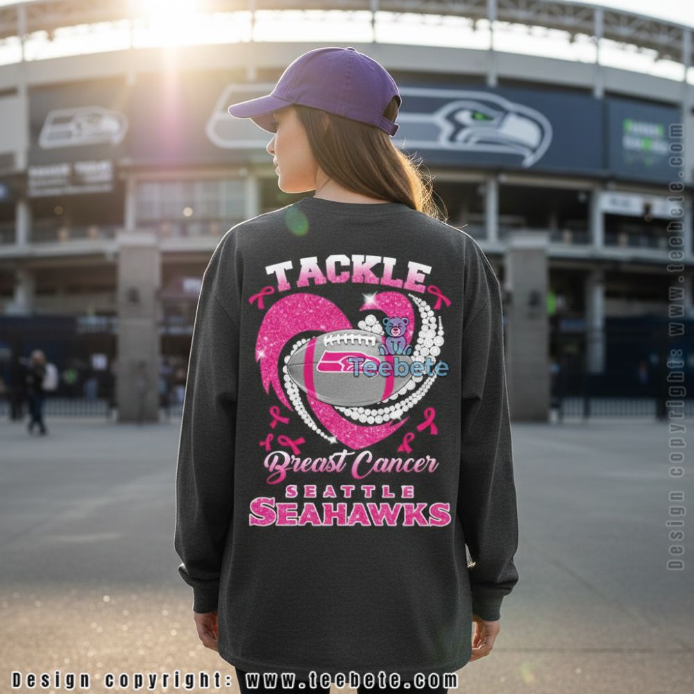 Seattle Seahawks Tackle Breast Cancer Awareness Football Long Sleeve Seattle Seahawks Tackle Breast Cancer Awareness Football Long Sleeve