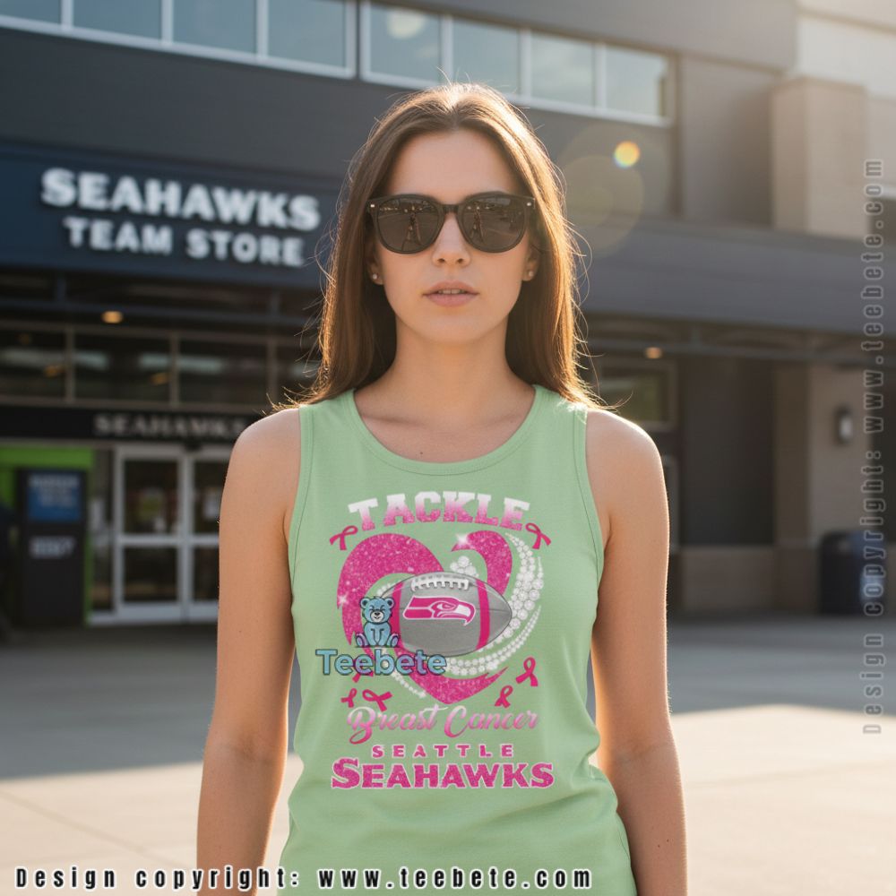 Seattle Seahawks Tackle Breast Cancer Awareness Football Tanktop Seattle Seahawks Tackle Breast Cancer Awareness Football Tanktop