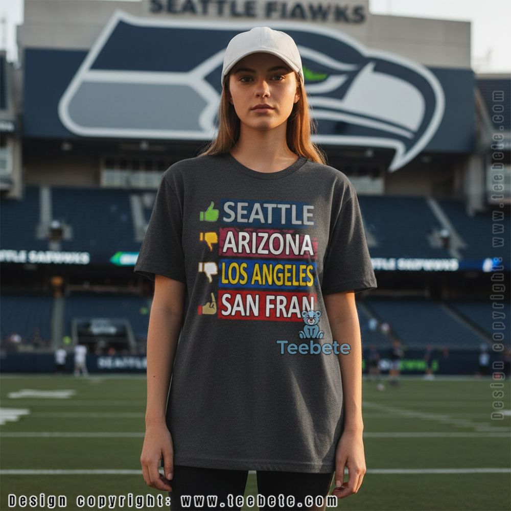 Seattle Vs Arizona Los Angeles San Fran Rivalry Football Shirt
