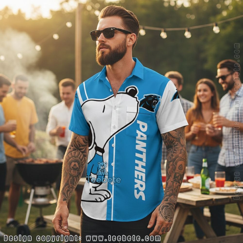 Carolina Panthers Tiki Culture Doodle Art Summer Hawaiian Shirt