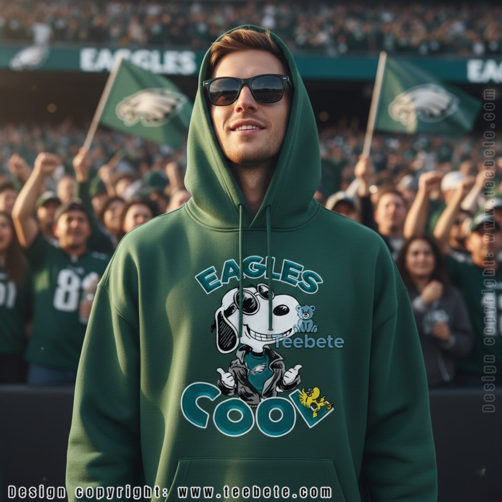 Snoopy Joe Cool Philadelphia Eagles Midnight Green Fan Hoodie Snoopy Joe Cool Philadelphia Eagles Midnight Green Fan Hoodie