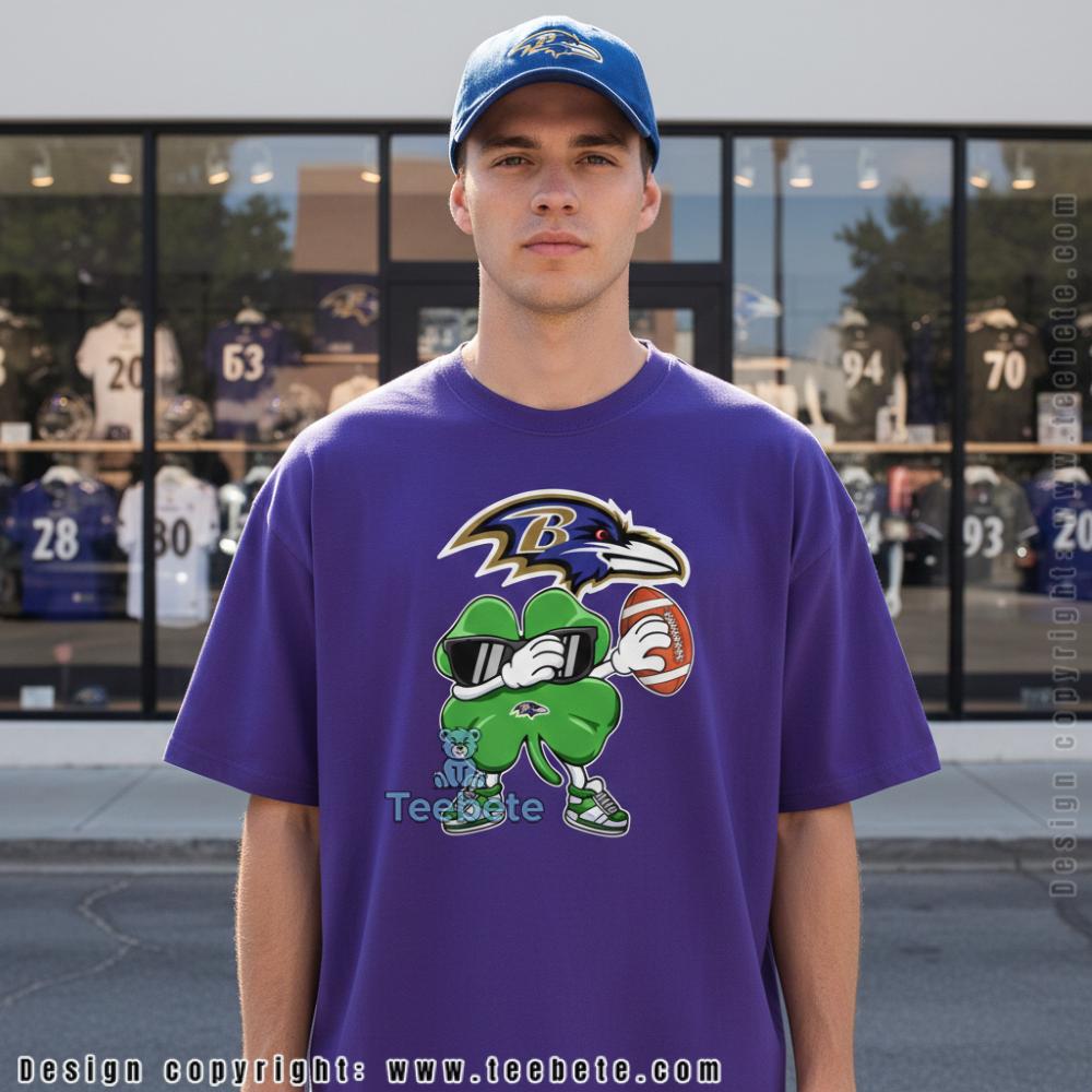 St Patricks Day Baltimore Ravens Lucky Clover Tee