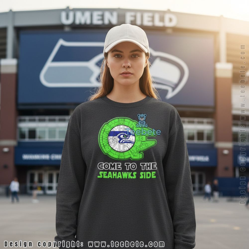 Star Wars Millennium Falcon Come To The Seahawks Side Long Sleeve Star Wars Millennium Falcon Come To The Seahawks Side Long Sleeve
