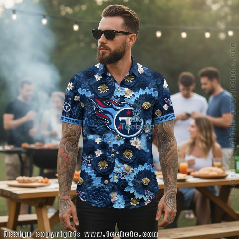 Tennessee Titans Fan Gear Exotic Plant Design Summer Party Shirt