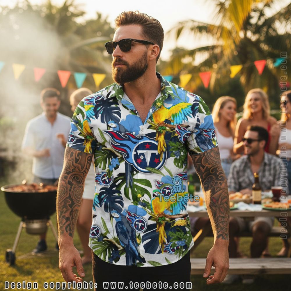 Tennessee Titans Floral V Neck Pattern Navy Summer Hawaiian Shirt Tennessee Titans Floral V Neck Pattern Navy Summer Hawaiian Shirt