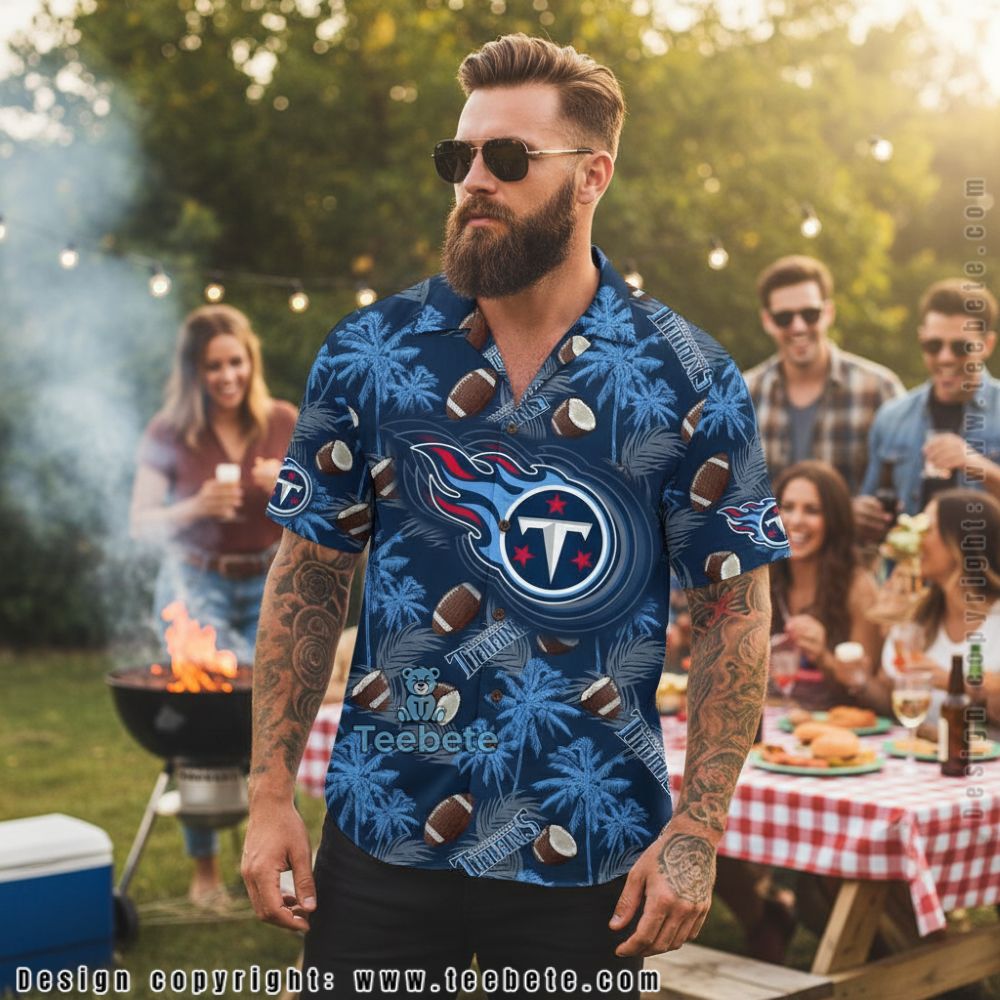 Tennessee Titans Patriotic Stars And Stripes Summer Aloha Shirt