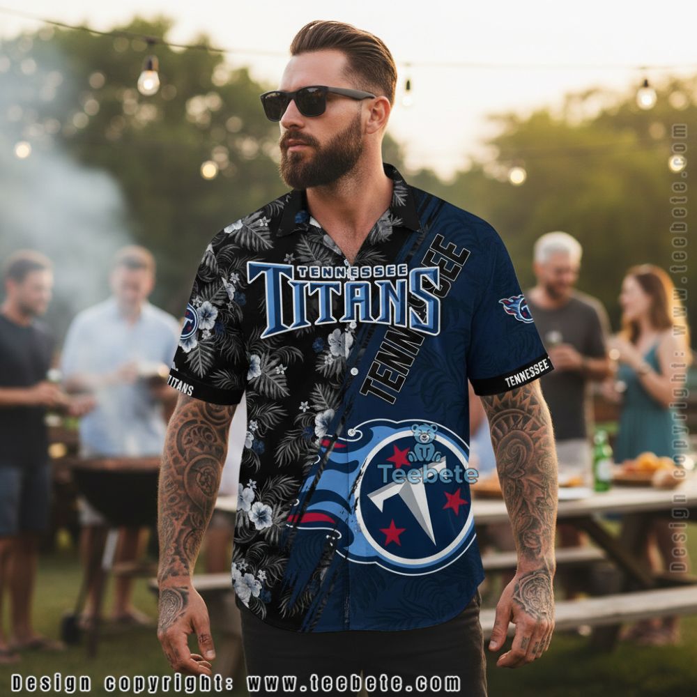 Tennessee Titans NFL Coconut Palm Tree Tropical Summer Hawaiian Shirt