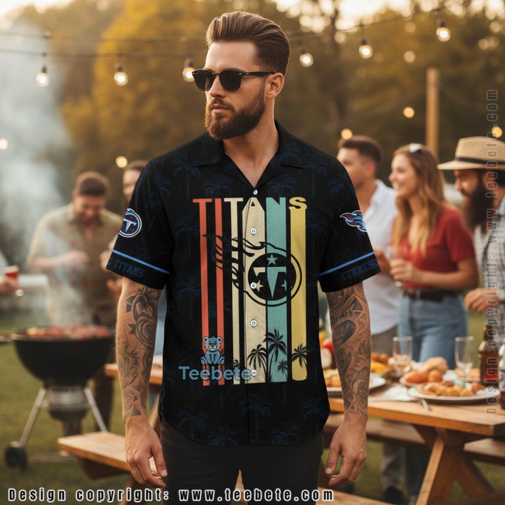 Tennessee Titans Retro Palm Tree Tropical Hawaiian Shirt
