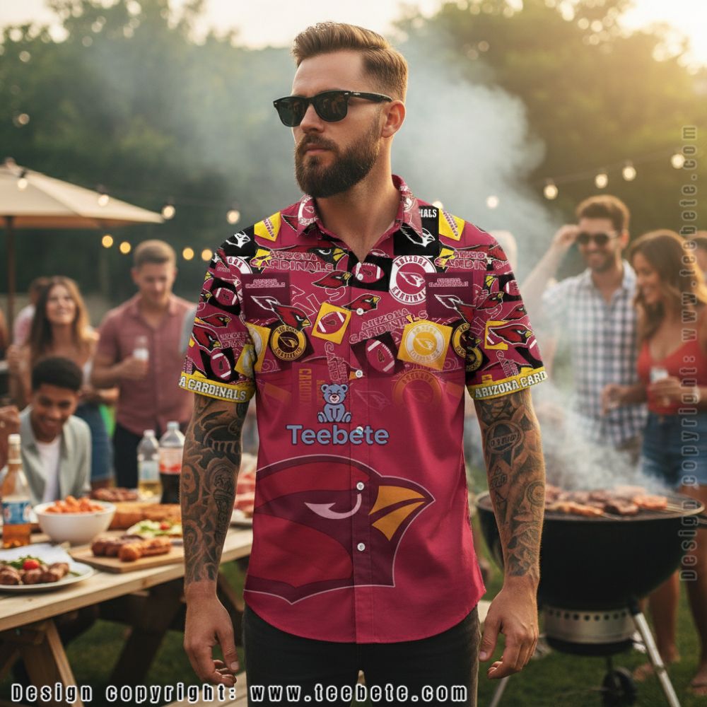 Arizona Cardinals Flamingo Tropical Hawaiian Shirt