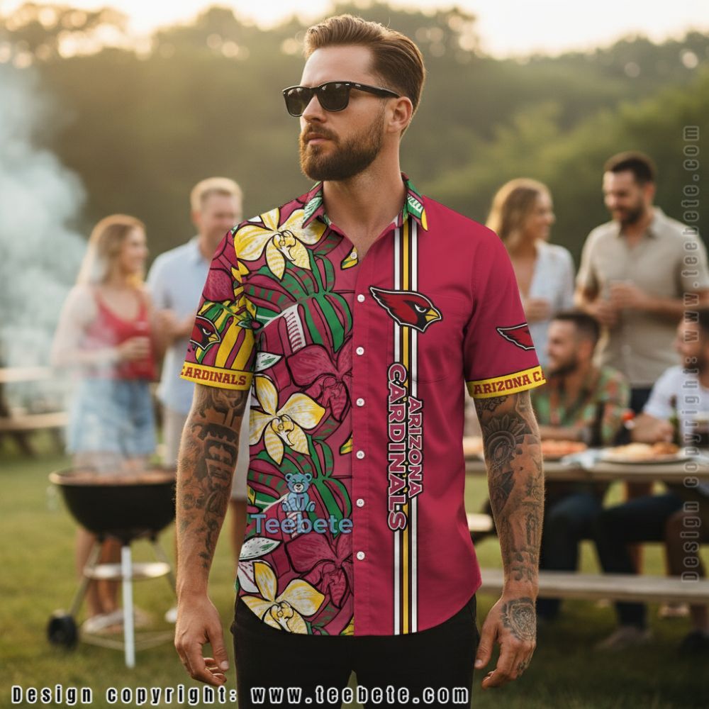 Arizona Cardinals Musical Tropical All Over Print Aloha Shirt