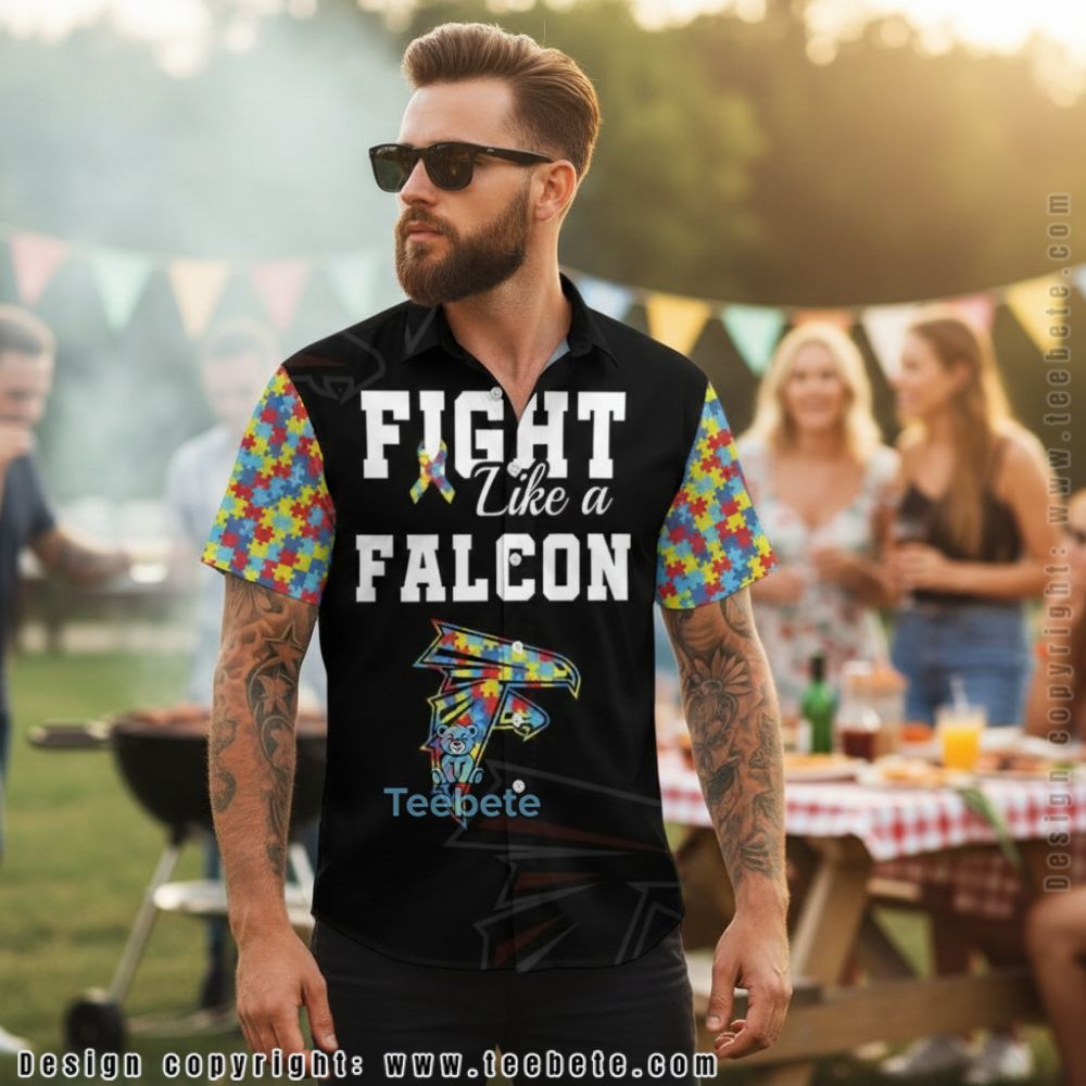 Atlanta Falcons Autism Awareness Fight Like A Falcon Hawaiian Shirt