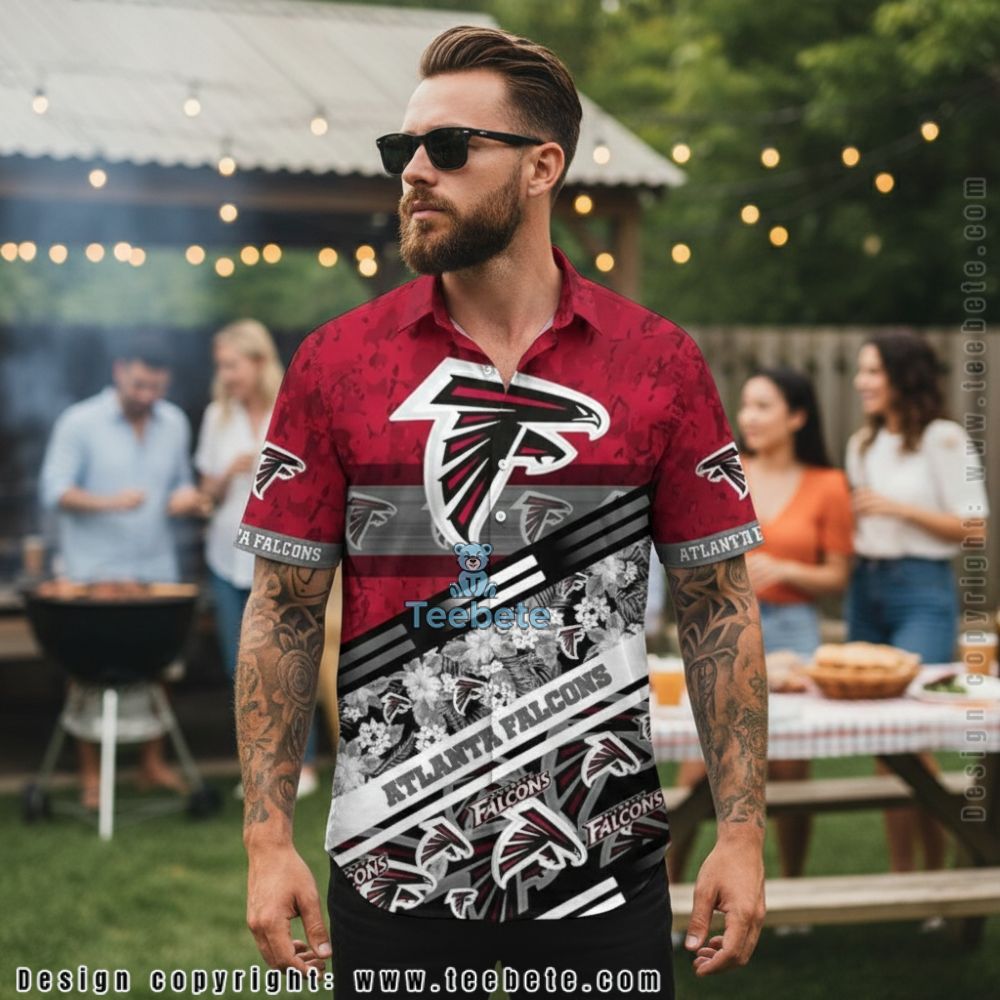 Atlanta Falcons Christmas Gnomes Holiday Pattern White Hawaiian Shirt