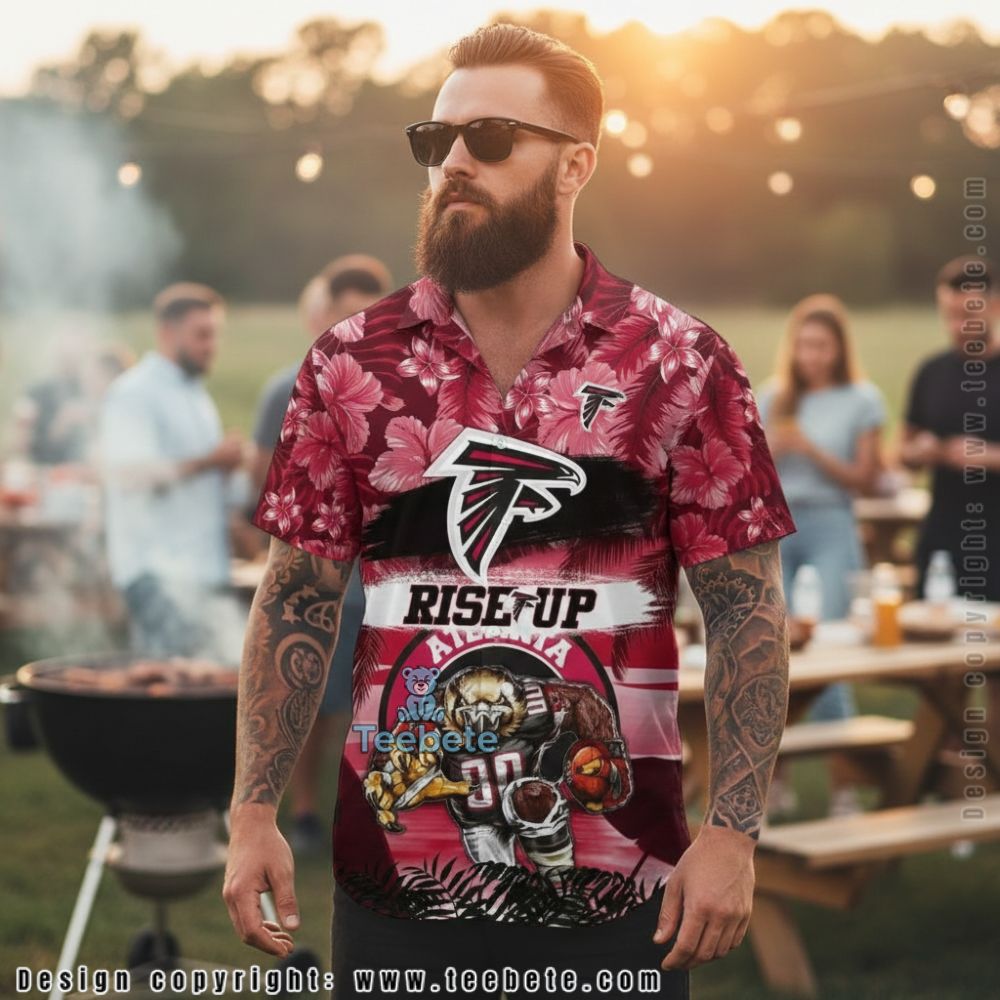 Atlanta Falcons Mickey Mouse Patriotic USA Flag Pineapple Hawaiian Shirt