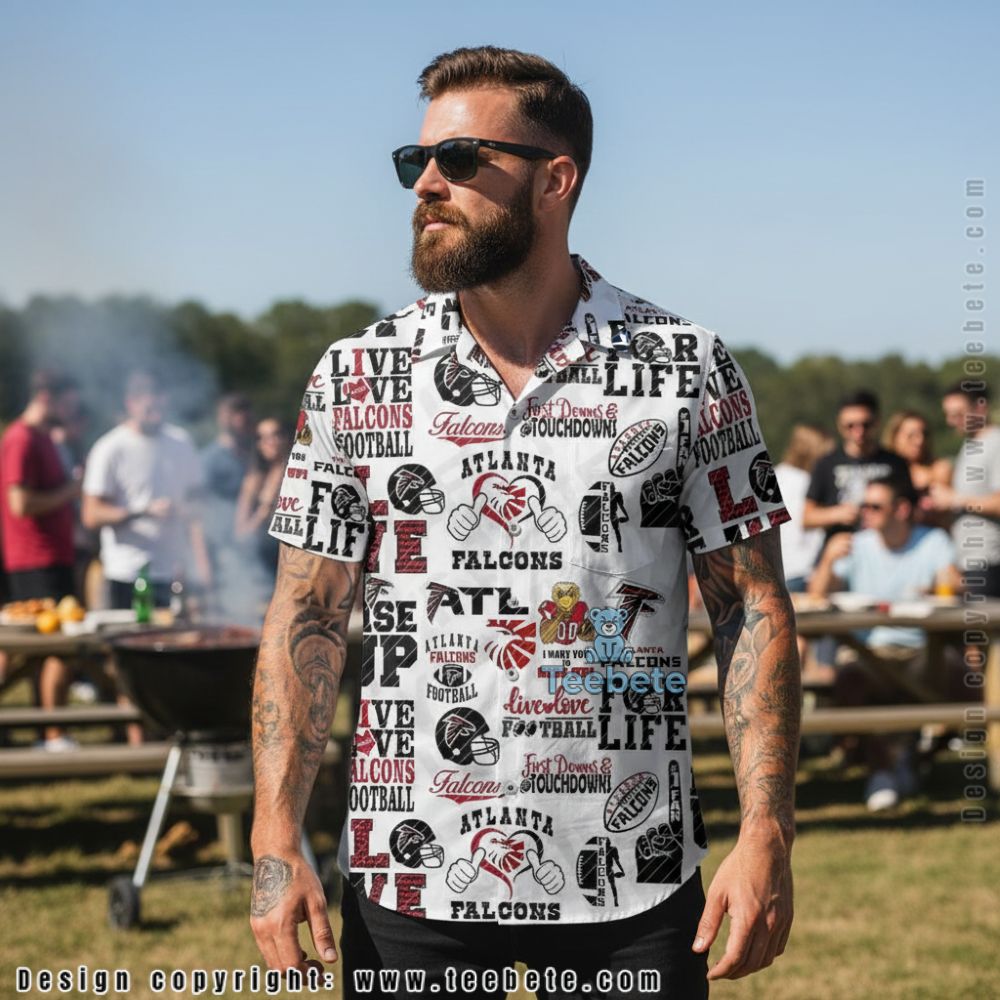 Atlanta Falcons Rise Up Football Slogan White Hawaiian Shirt