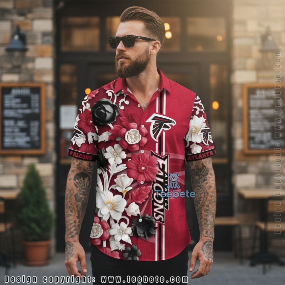 Atlanta Falcons Statue Of Liberty Tropical Palm Tree Hawaiian Shirt