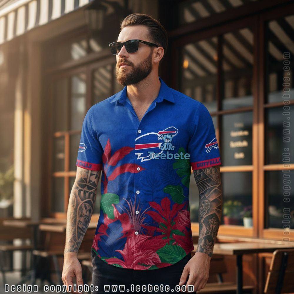 Buffalo Bills Banana Leaves Blue Hawaiian Shirt