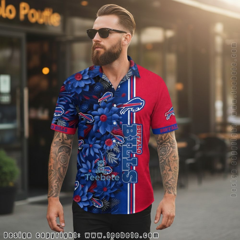 Buffalo Bills Banana Leaves Blue Hawaiian Shirt